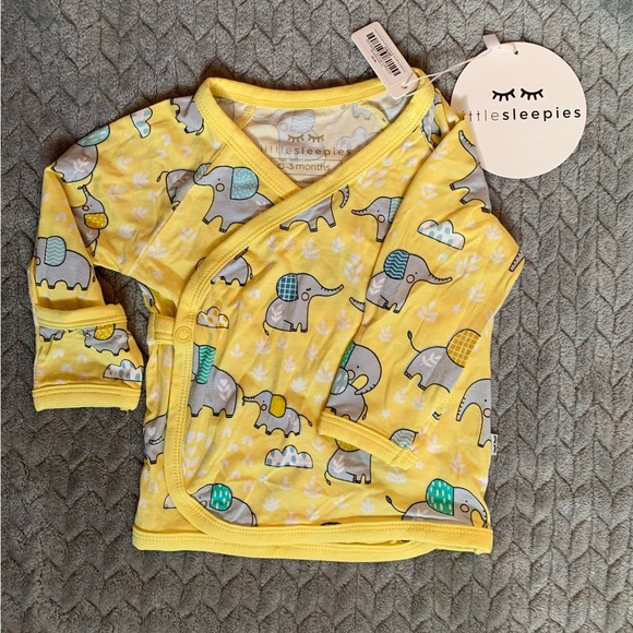 NEW Limited Edition Little Sleepies Elephant Snuggles Bamboo Crossover Set 0-3M - Picture 5 of 6